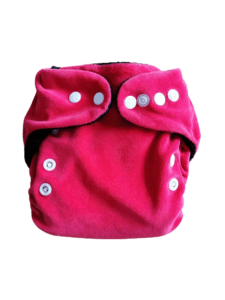Couche lavable rouge détouré bouton
