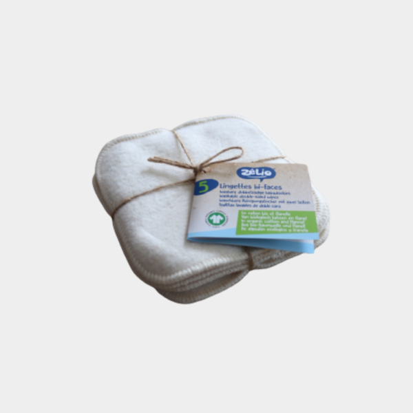 l'atelier des langes lingettes bi-face zélio bébé couches lavables coton lavable bio
