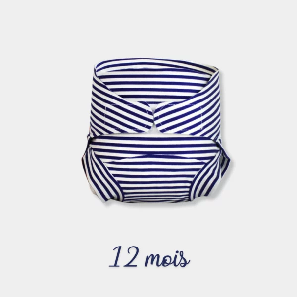 l'atelier des langes couche piscine lavable rayure Hamac 12 mois maillot bébé
